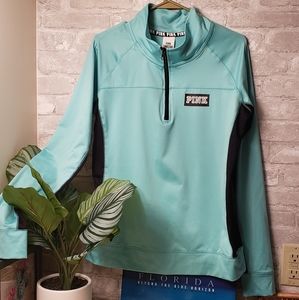 VS PINK Ultimate 1/4 Zip Pullover Aqua & Black